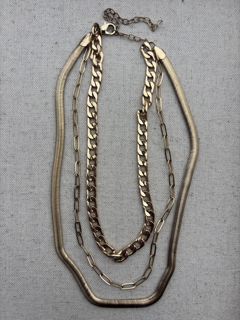 House of Harlow Gold Layered Chain Necklace Multi Strand Statement Boho Chic
